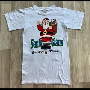 Vintage 1990 Santa Claus Balloon Team Single Stitch T-shirt. Size Small/XSmall.